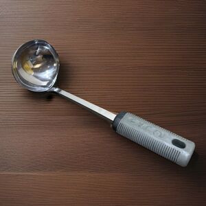 EKCO Stainless Steel w/ Gray Black Rubber Grip Serving Ladle 11" Utensil